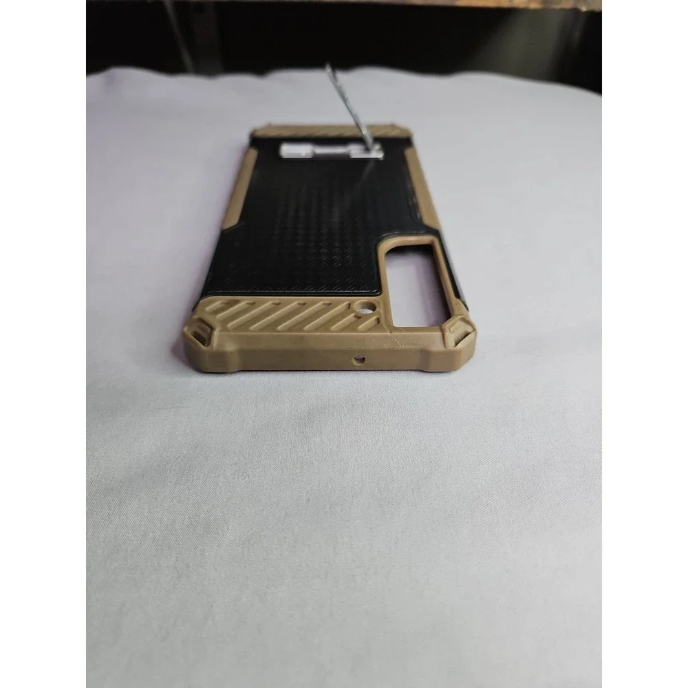 Tri-Shield Rugged Case Metal Stand‎ Samsung S22 Plus Pre-Owned Tan And Black